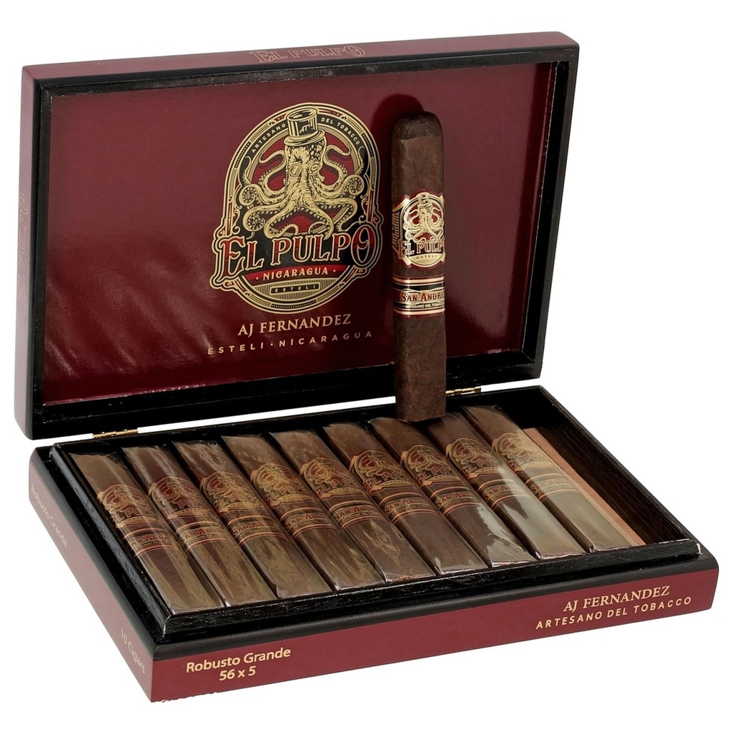 El Pulpo by Artesano del Tobacco Robusto Grande Box-Pressed Box of 10 - 5" x 56