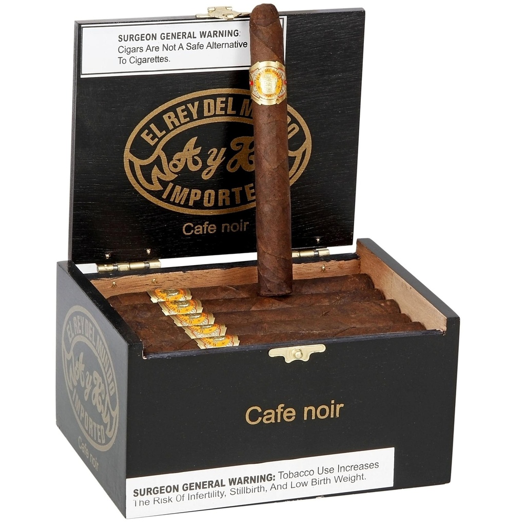 El Rey Del Mundo Cafe Noir Box of 24 - 4" 1/2 x 35