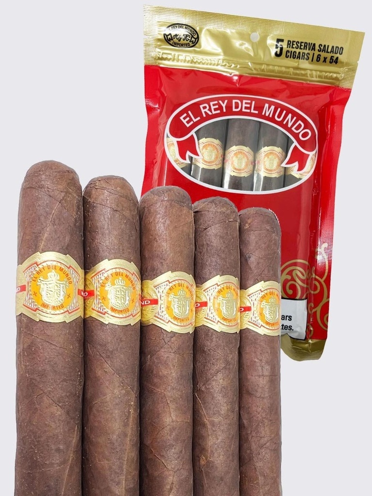 El Rey Del Mundo Naturals Reserva Salado Retail Shelf 5 Cigar Sampler (5 packs of 25) - 6" x 54