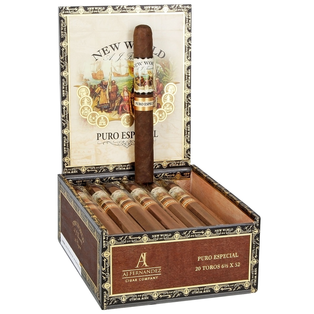 AJ Fernandez New World Puro Especial Toro Box of 20 - 6" 1/2 x 52