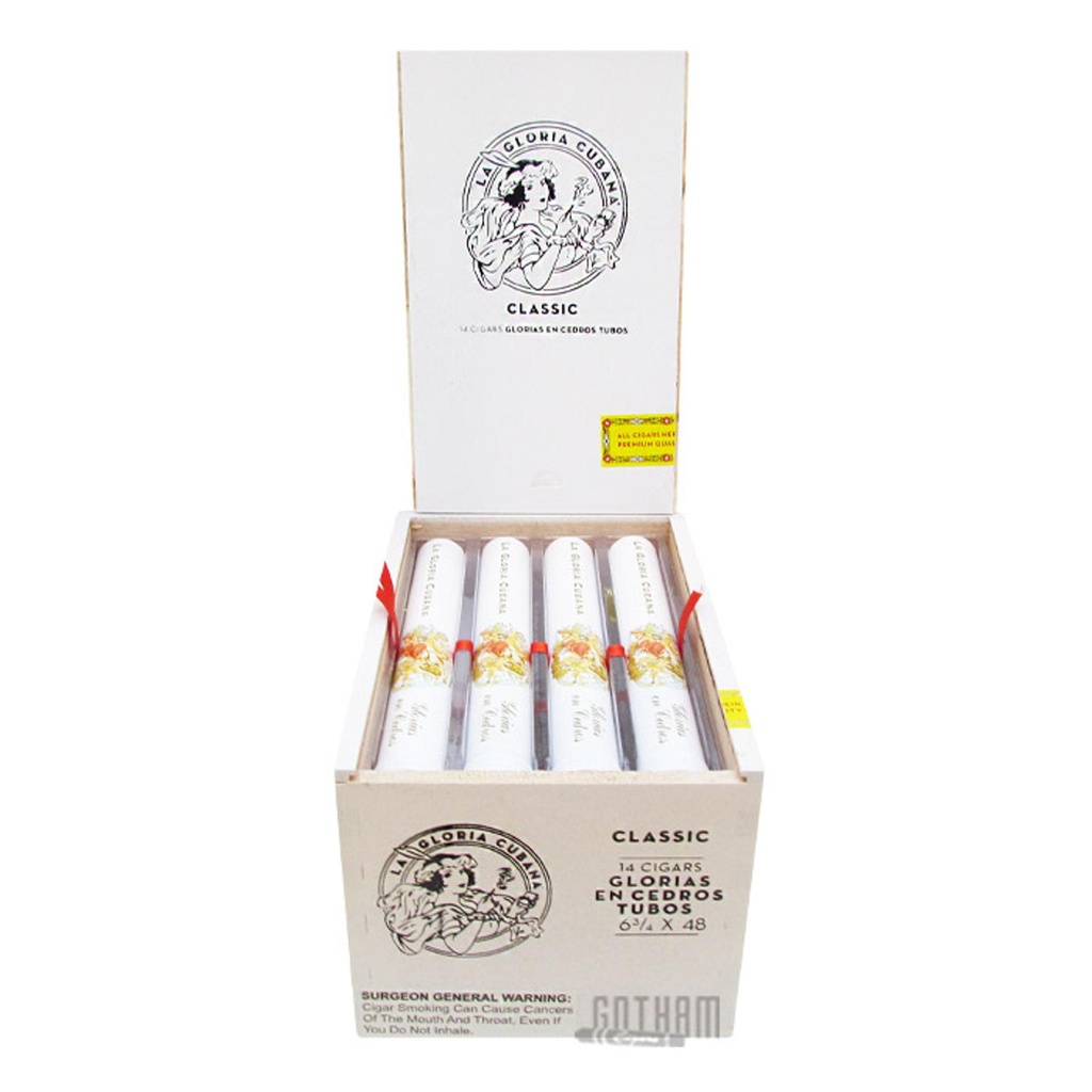 La Gloria Cubana Natural En Cedros Aluminum Tube Box of 14 - 6" 3/4 x 48