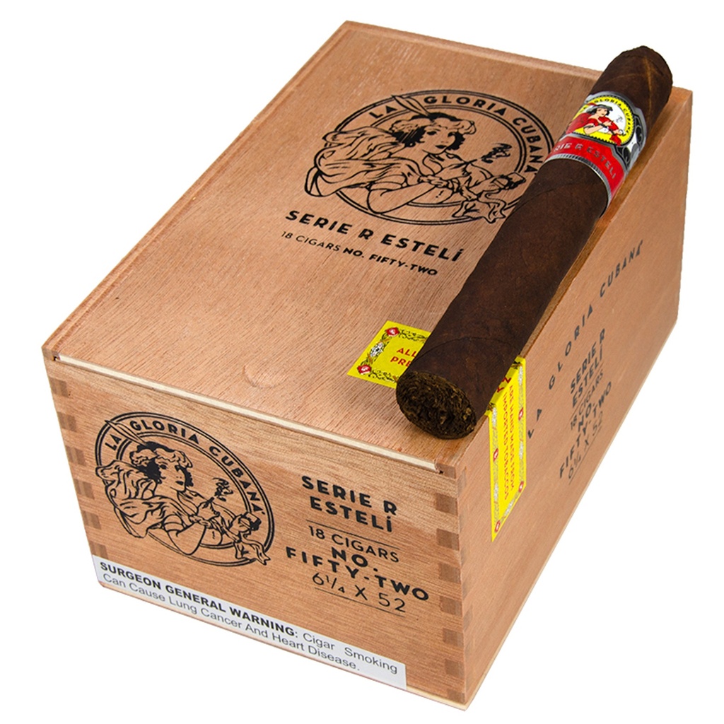La Gloria Cubana Serie R Esteli No.52 Box of 18 - 6" 1/4 x 52