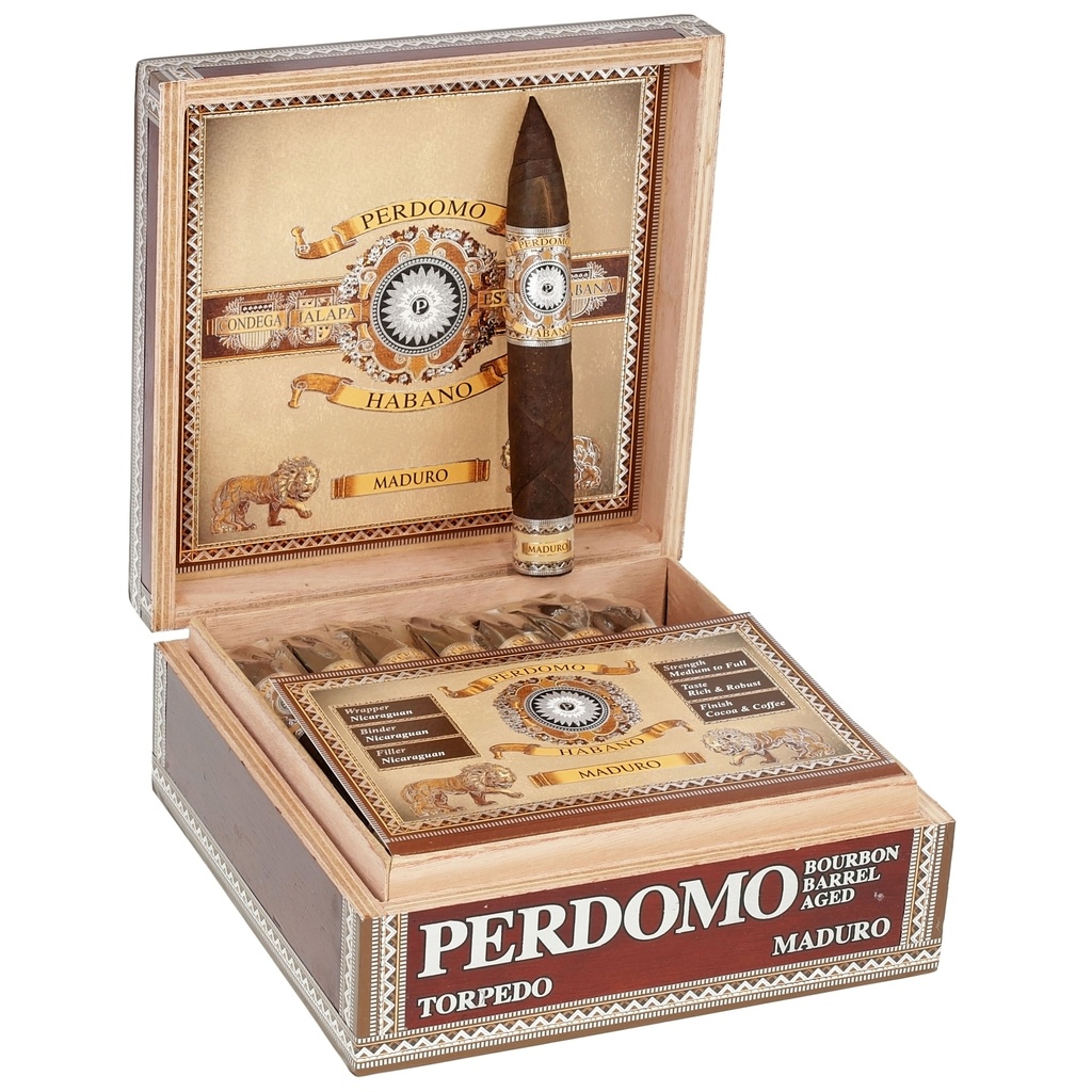 Perdomo Habano Maduro Torpedo Box of 24 - 6" 1/2 x 54