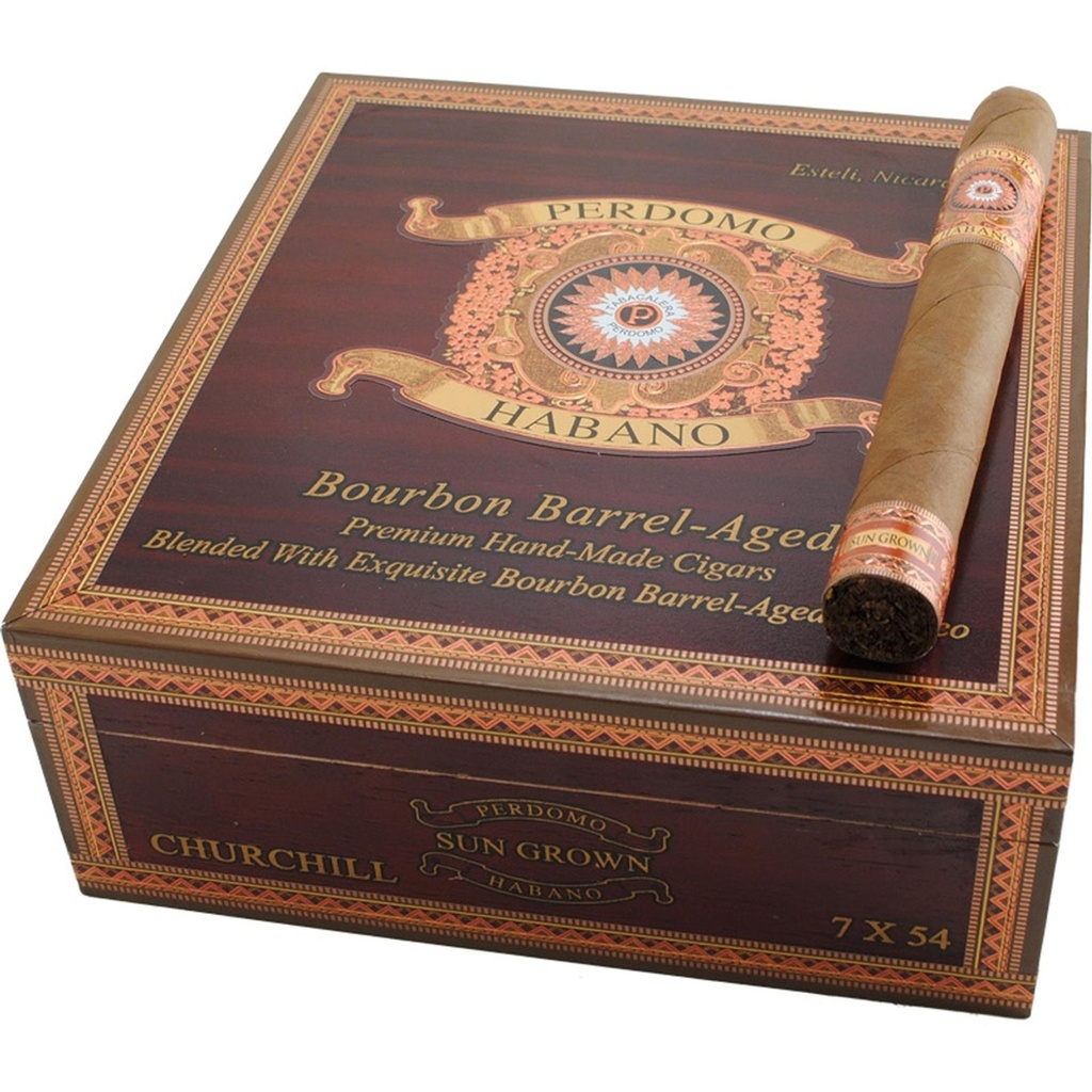 Perdomo Habano Sungrown Churchill Box of 24 - 7" x 54 
