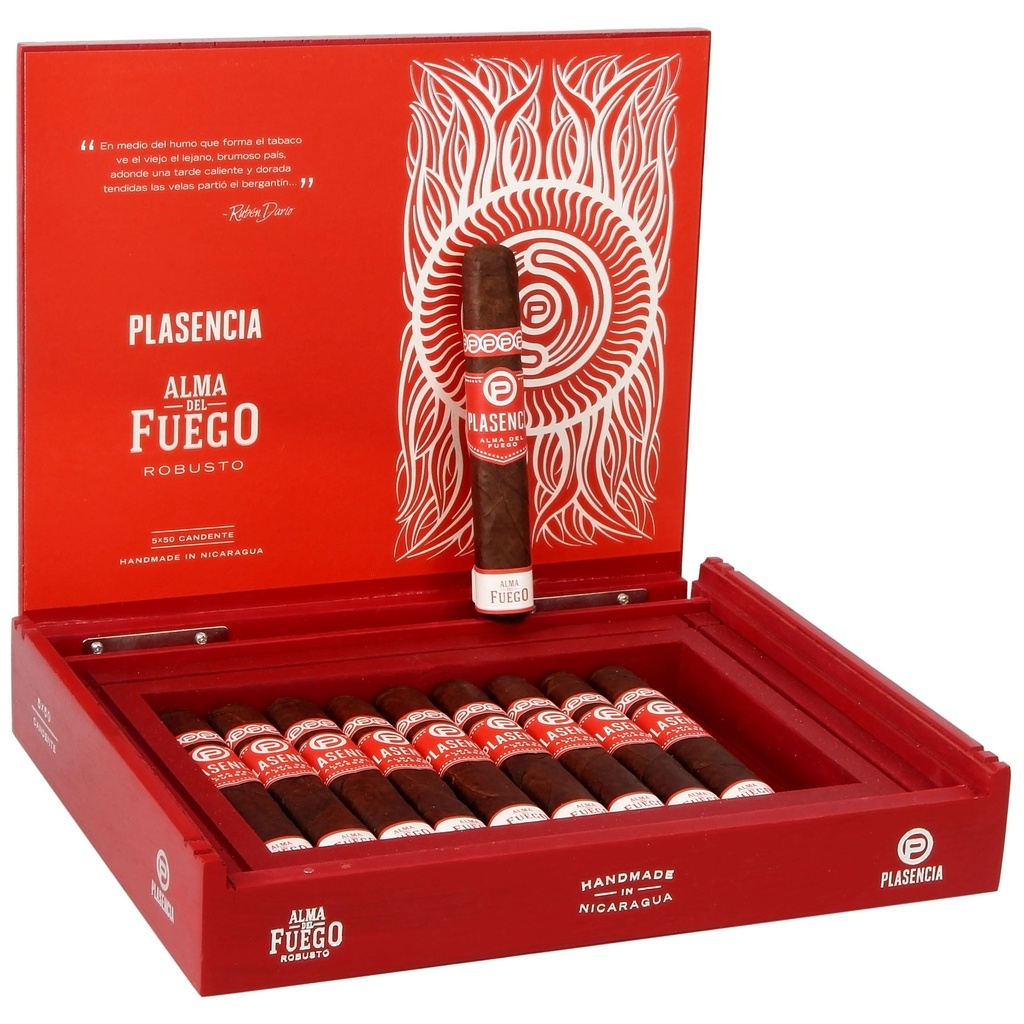 Plasencia Alma del Fuego Candente Box of 10 - 5" x 50