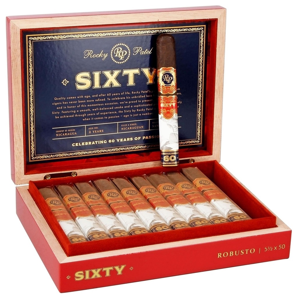 Rocky Patel Sixty Robusto Box of 20 - 5" 1/2 x 50