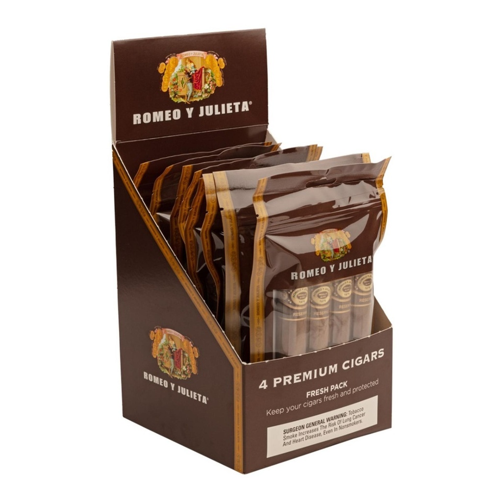 Romeo y Julieta Reserve Toro  Shelf Retail Pack of 4 - Sampler Cigars