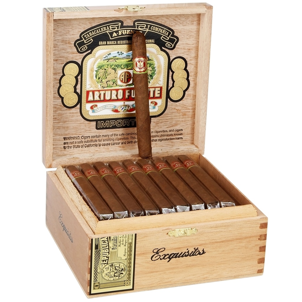Arturo Fuente Exquisitos Sungrown Box of 50 - 4" 1/2 x 33
