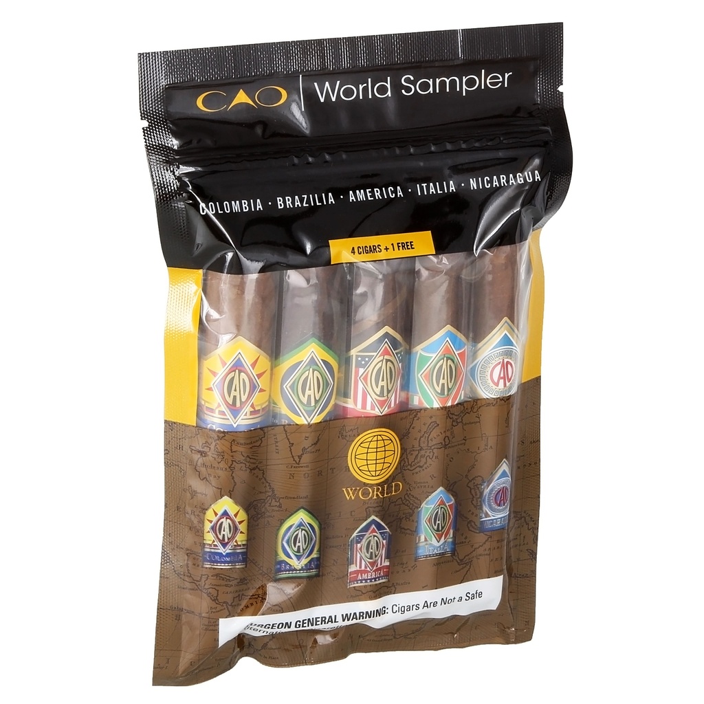 CAO World II Shelf Retail Pack of 5 - Sampler Cigars
