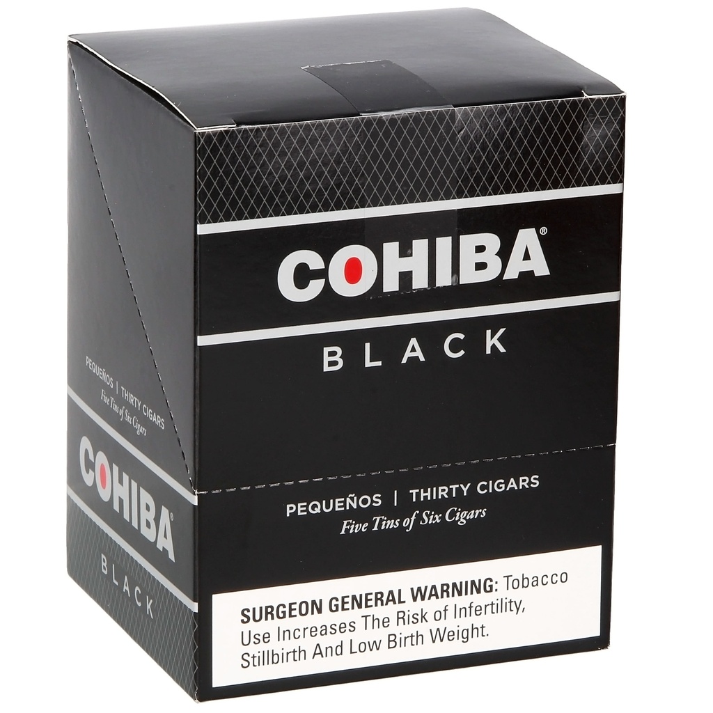 Cohiba Small Cigars Black Pequenos Tin of 5 - 4" 3/16 x 36